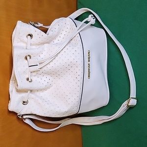 Womens Christian Siriano White Drawstring Purse